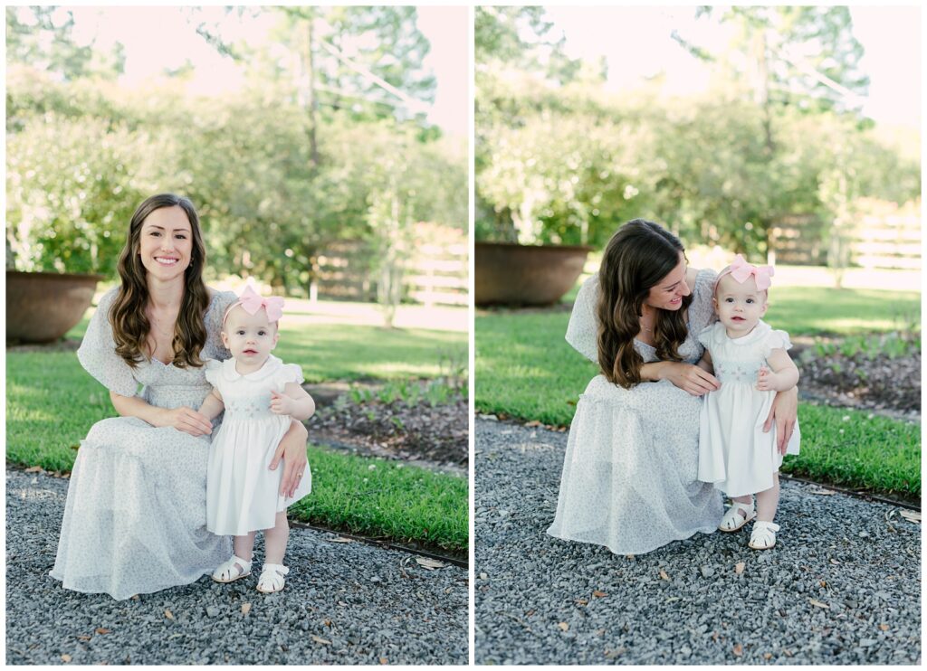 Baton Rouge Newborn Photographer - mom and baby together kneeling